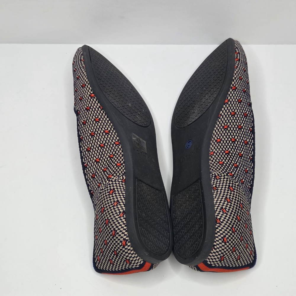 Rothy's The Point Coral Navy Dot Flats Women's Size 8.5 Limited Edition Orange - Picture 6 of 10